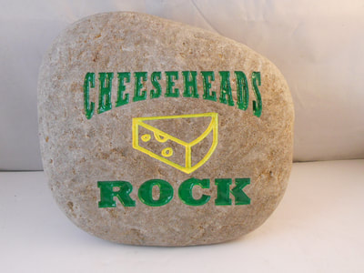 Engraved green bay packers gift with Cheese heads rock