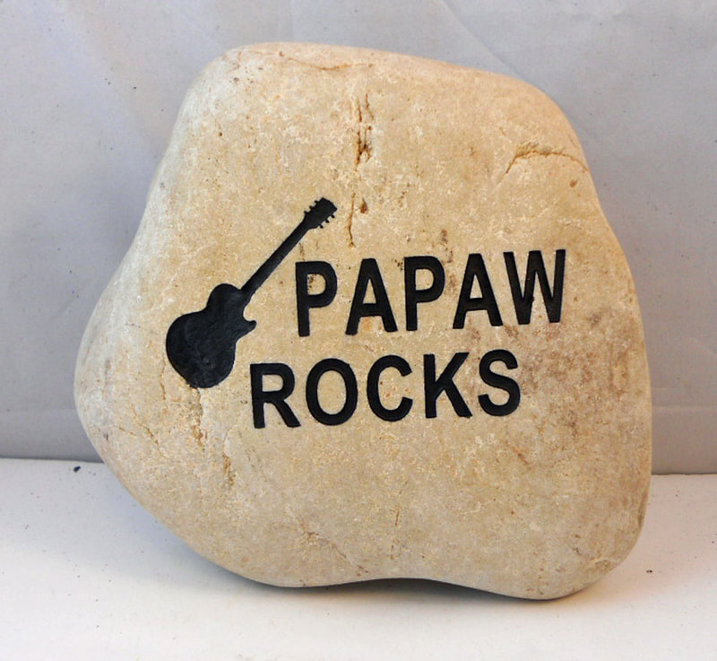 Papaw Rocks Engraved Stone