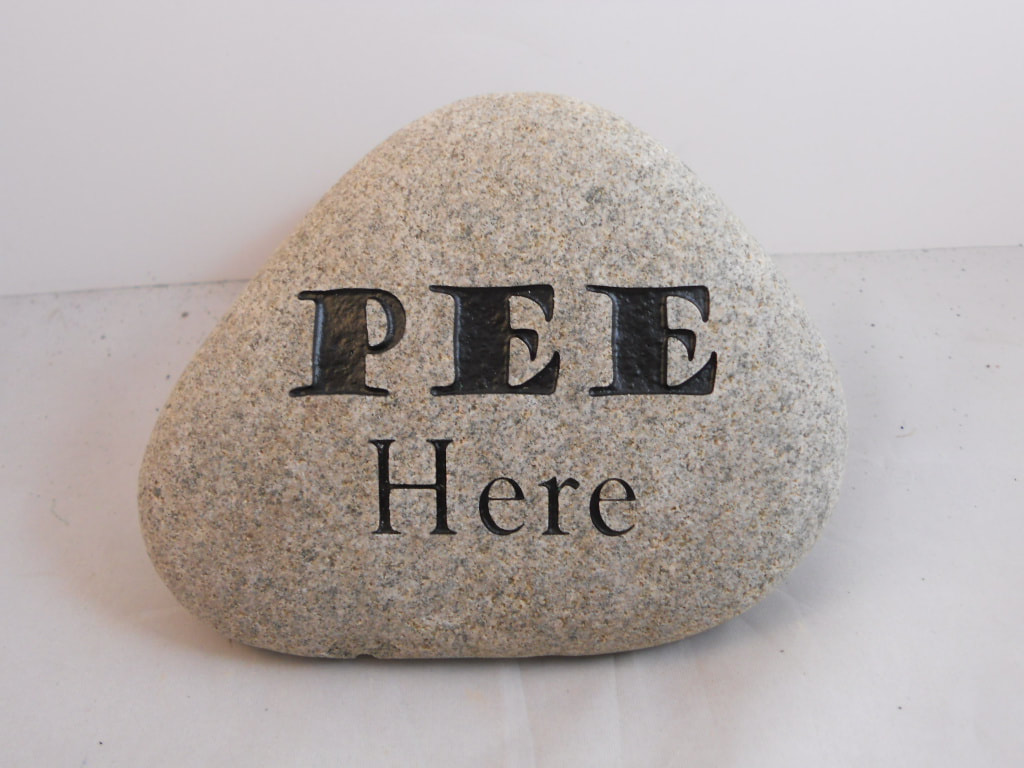 Pee Here rock Signs