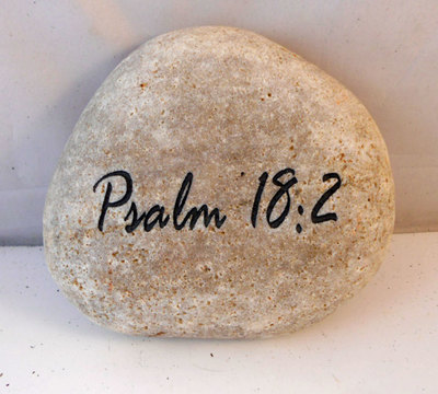 engraved rock sign with the lord is my rock