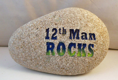 12th Man Rocks Seattle Seahawks engraved rock