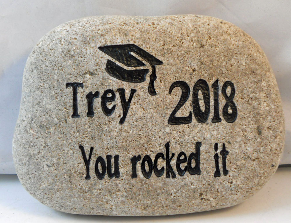 Engraved Graduation Stone Sign