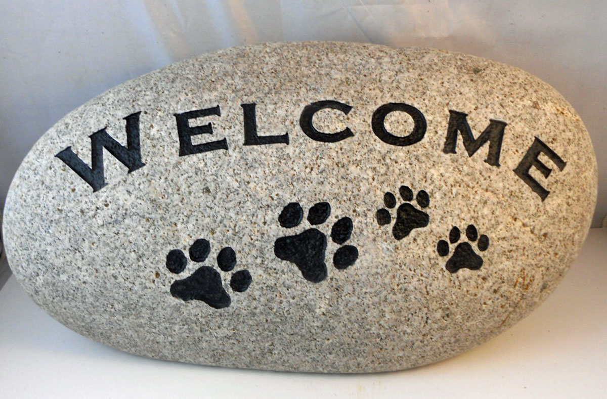 Welcome Pet Stone Signs