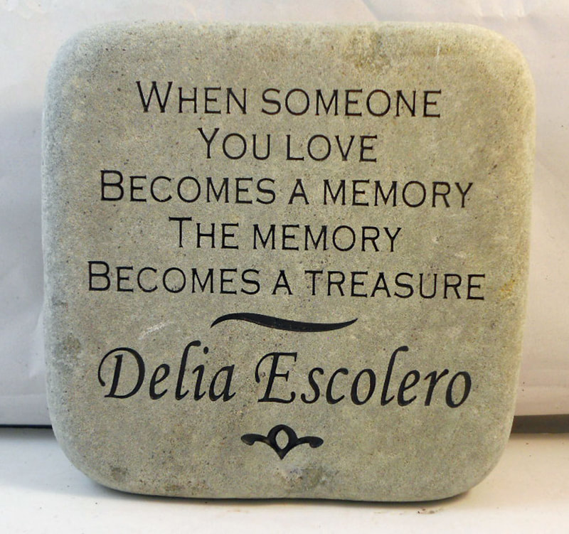 Engraved rock memorial marker for someone you loved